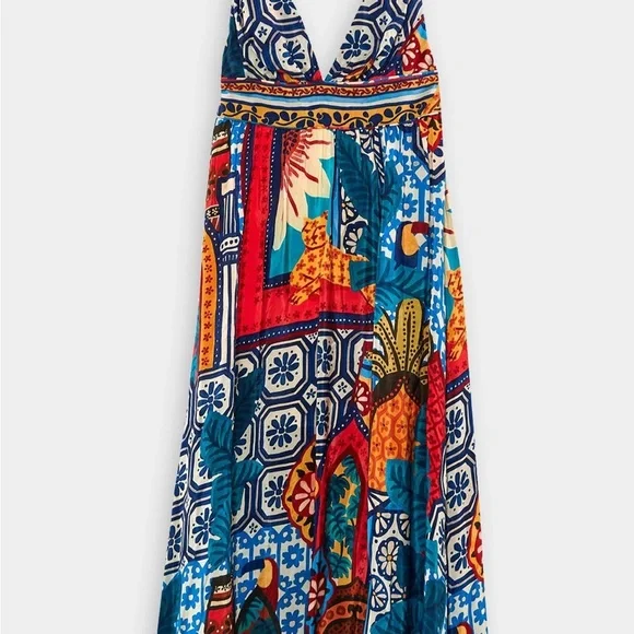 FARM Rio Forest Tiles MIDI Dress. NWT Size L - Picture 4 of 4